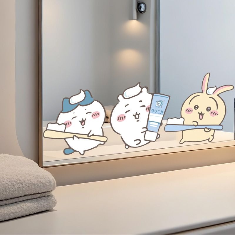 Home Bathroom Movie - Hot Chiikawa Mirror Stickers Strong Adhesive