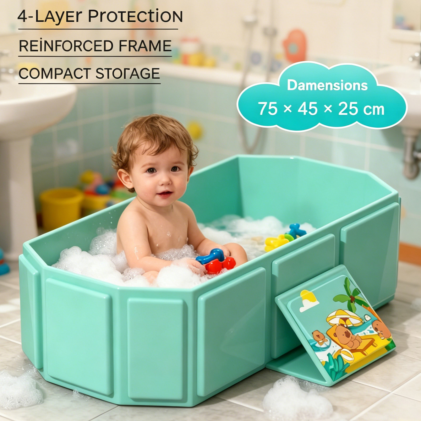 Home Bathroom Tub - 1PC Foldable Bathtub Portable Bath Tub