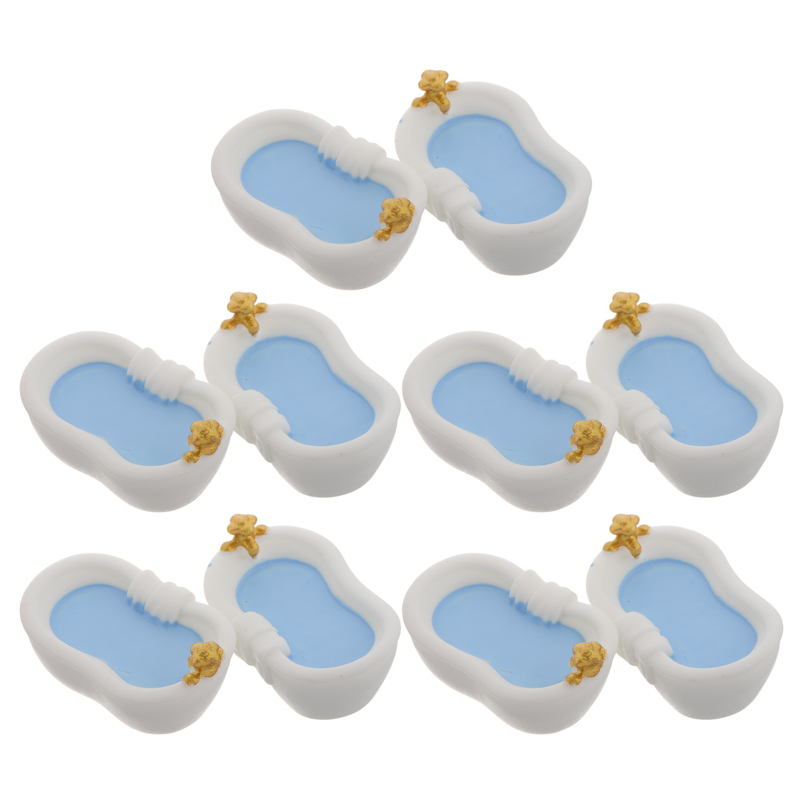Home Bathroom Tub - 10Pcs Miniature Bathtub Set Fine Craftsmanship