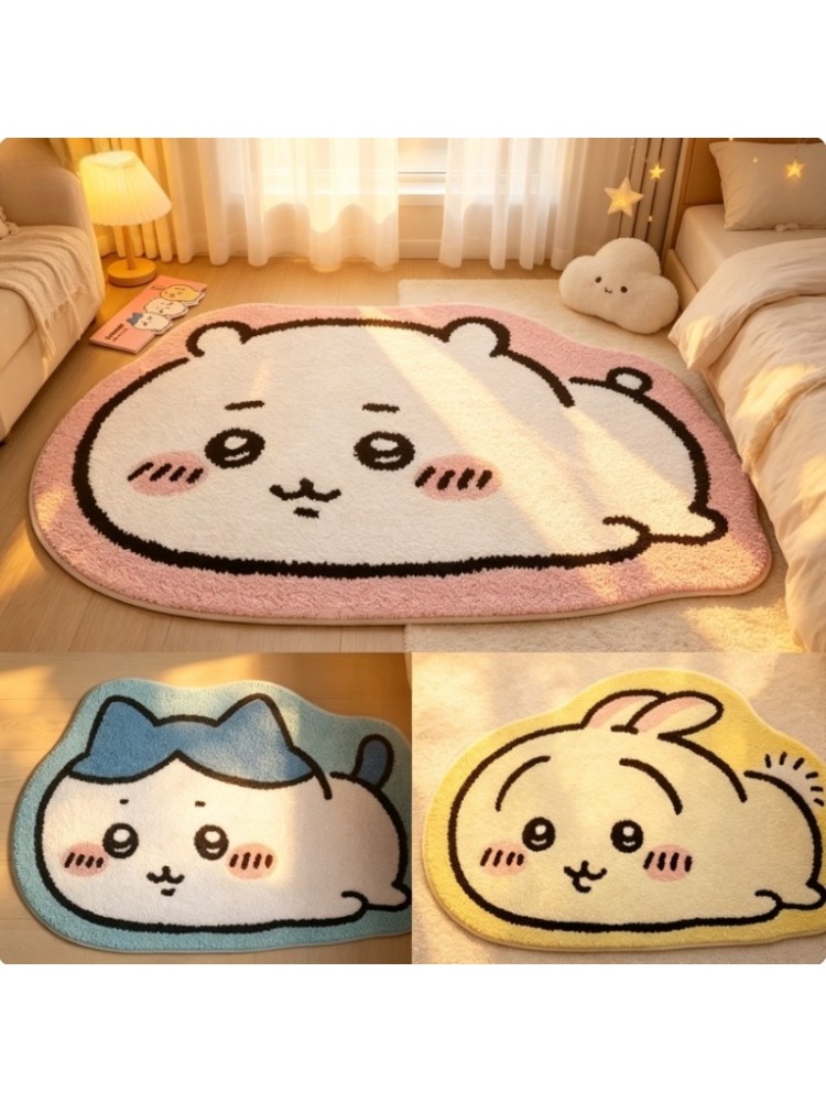 Home Bathroom Rugs - Chiikawa Cartoon Rug Anime Hachiware Usagi