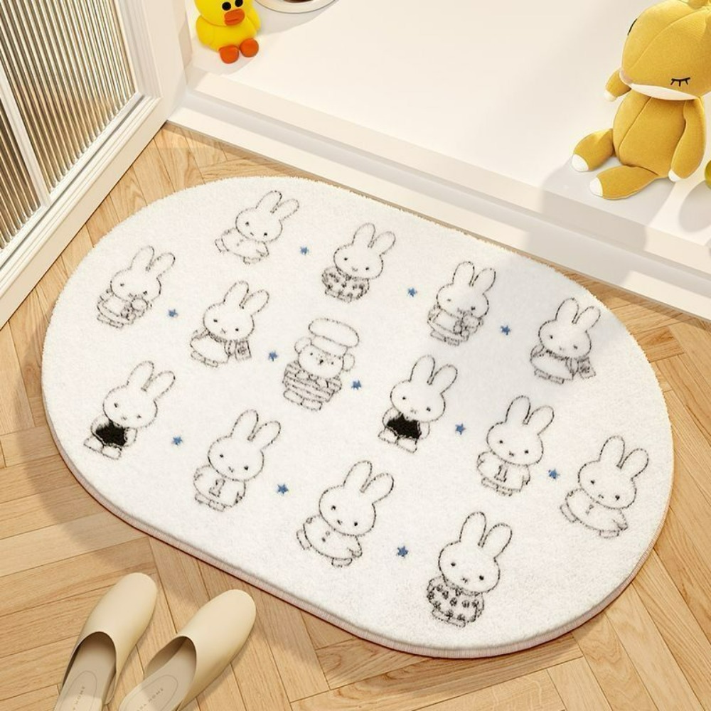 Home Goods Bathroom Accessories - Miffy Cartoon Floor Mat Soft Imitation