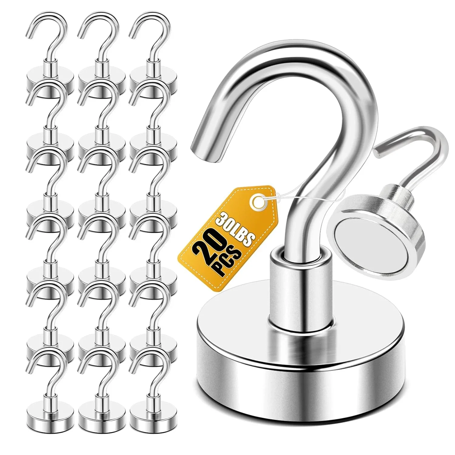 Home Bathroom Key - 20PCS Metal Strong Magnetic Hook Wall-mounted