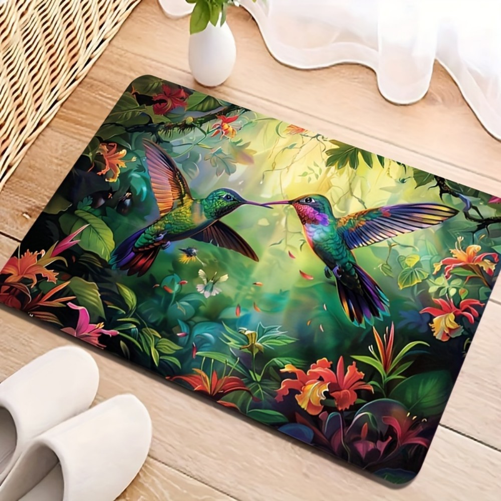 Home Bathroom Rugs - VIKAMA Spring Hummingbird Tropical Design Floor