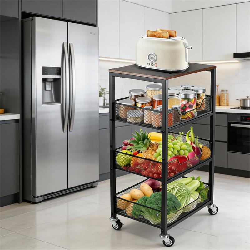 3-Tier Rolling Utility Cart St - đánh giá và giá Home Bathroom Organizer