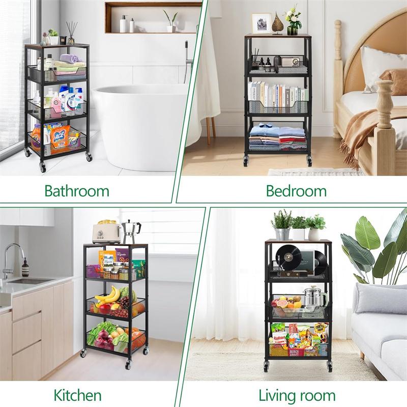 3-Tier Rolling Utility Cart St - đánh giá và giá Home Bathroom Organizer