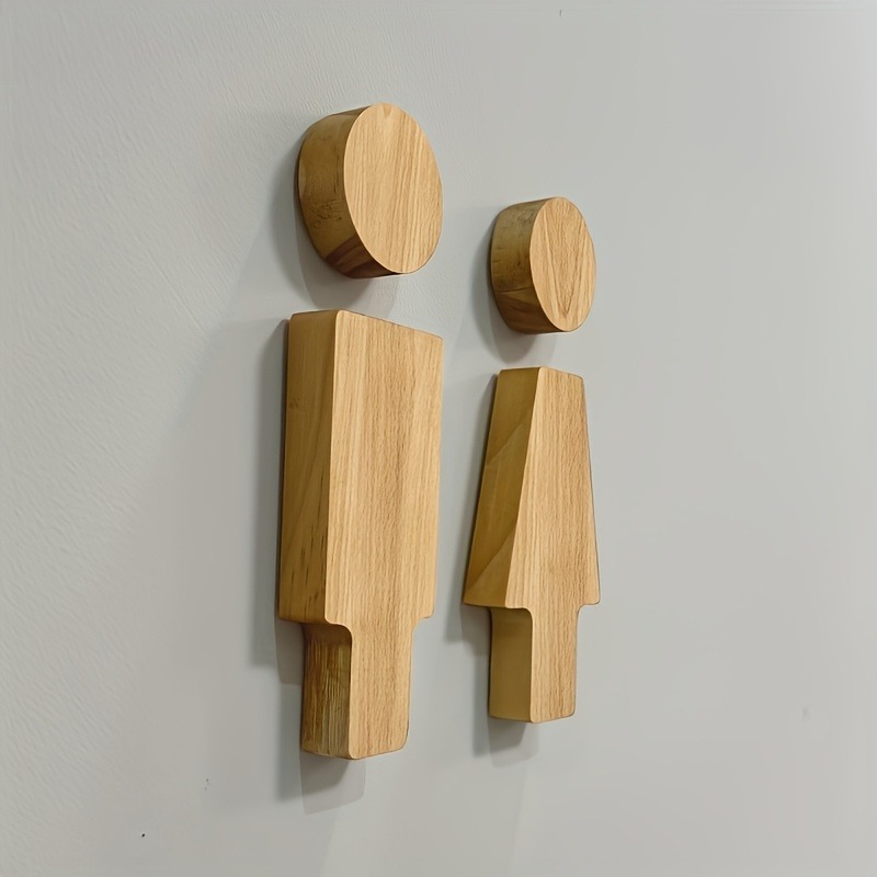 2PCS Wooden Bathroom Sign for  - đánh giá và giá Home Bathroom Equipment