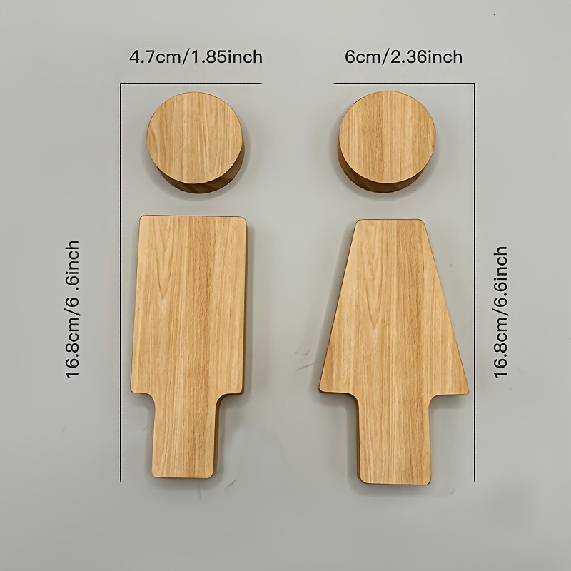 2PCS Wooden Bathroom Sign for  - đánh giá và giá Home Bathroom Equipment