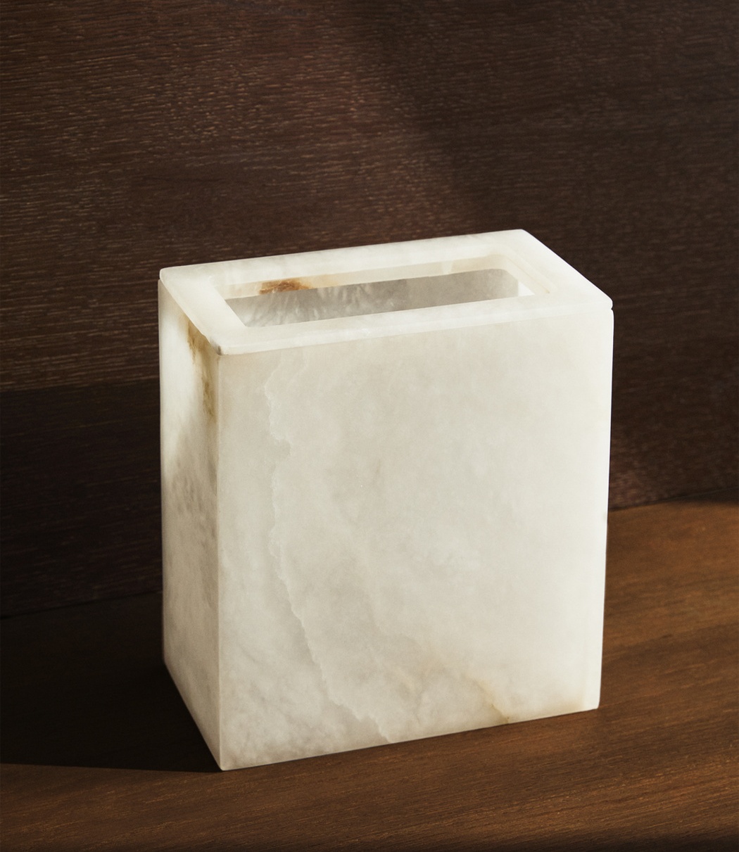 Natural Stone Snowflake Gypsum - đánh giá và giá Home Bathroom Trash Can