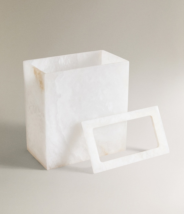 Natural Stone Snowflake Gypsum - đánh giá và giá Home Bathroom Trash Can