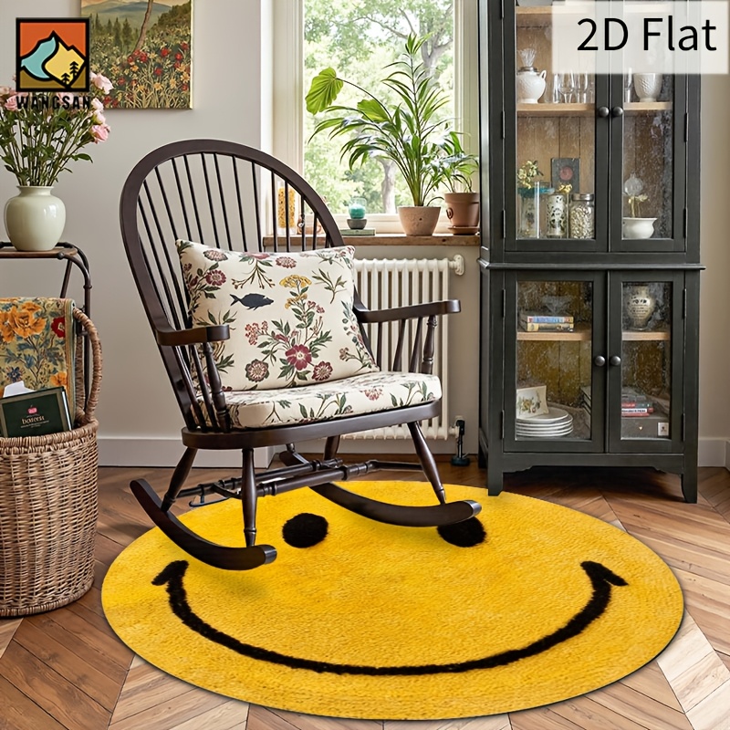 2D Round Flannel Rug Smiley Fa - đánh giá và giá Home Bathroom Rugs