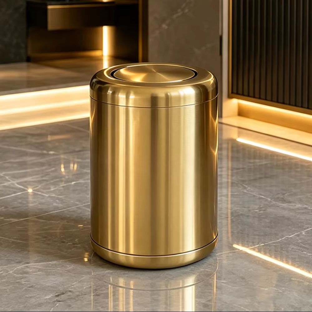 8L/2.4gal New Gold Stainless S - đánh giá và giá Home Bathroom Trash Can