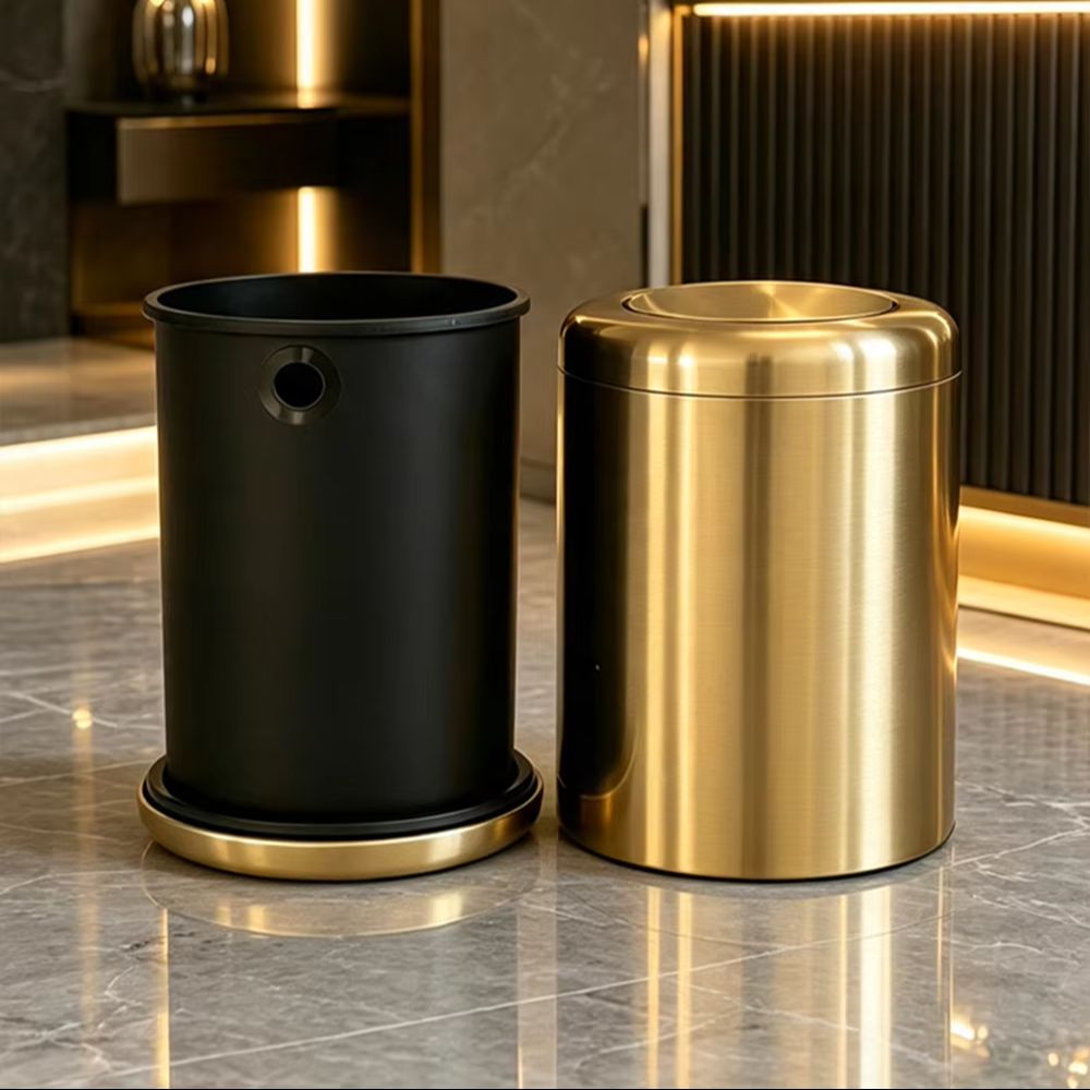 8L/2.4gal New Gold Stainless S - đánh giá và giá Home Bathroom Trash Can