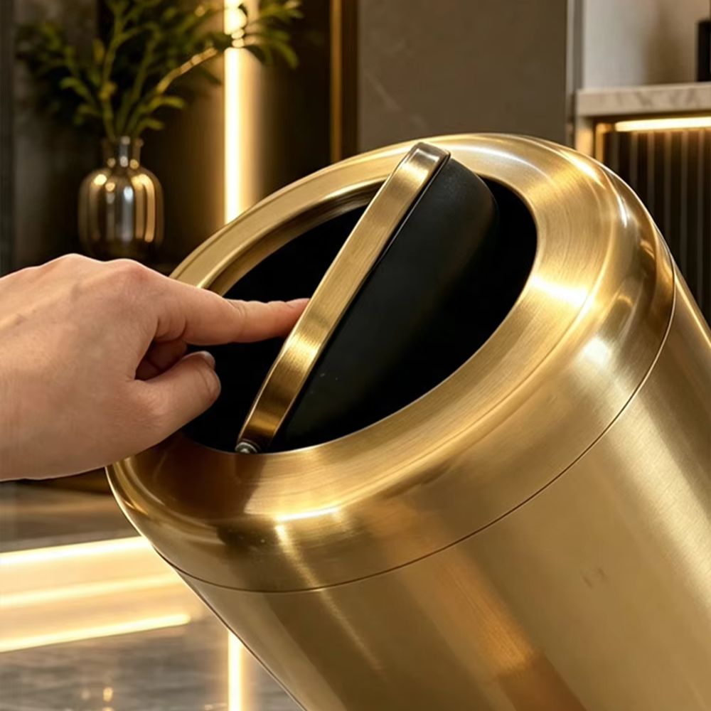 8L/2.4gal New Gold Stainless S - đánh giá và giá Home Bathroom Trash Can