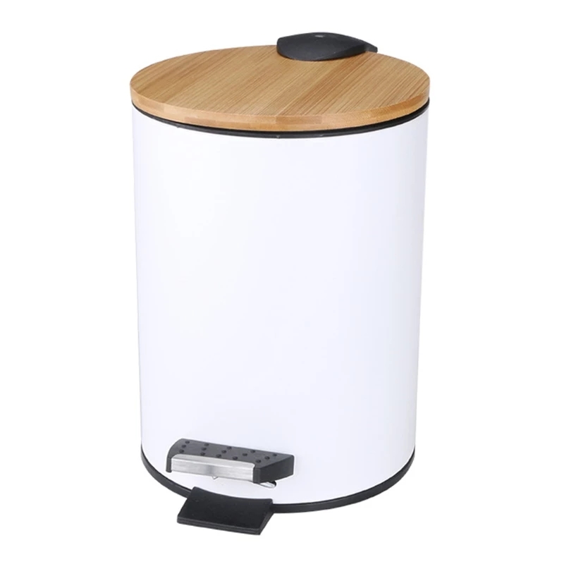 3/5L Gỗ Lật Bước Thùng Rác Có  - đánh giá và giá Home Bathroom Trash Can