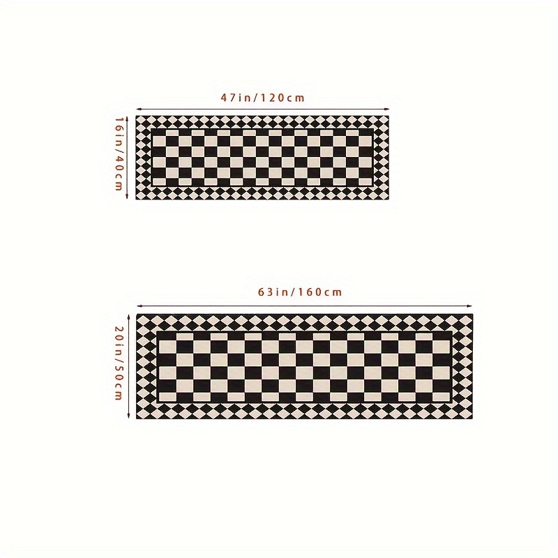 VIKAMA Black White Checkered A - đánh giá và giá Home Bathroom Rugs