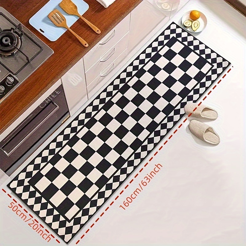 VIKAMA Black White Checkered A - đánh giá và giá Home Bathroom Rugs