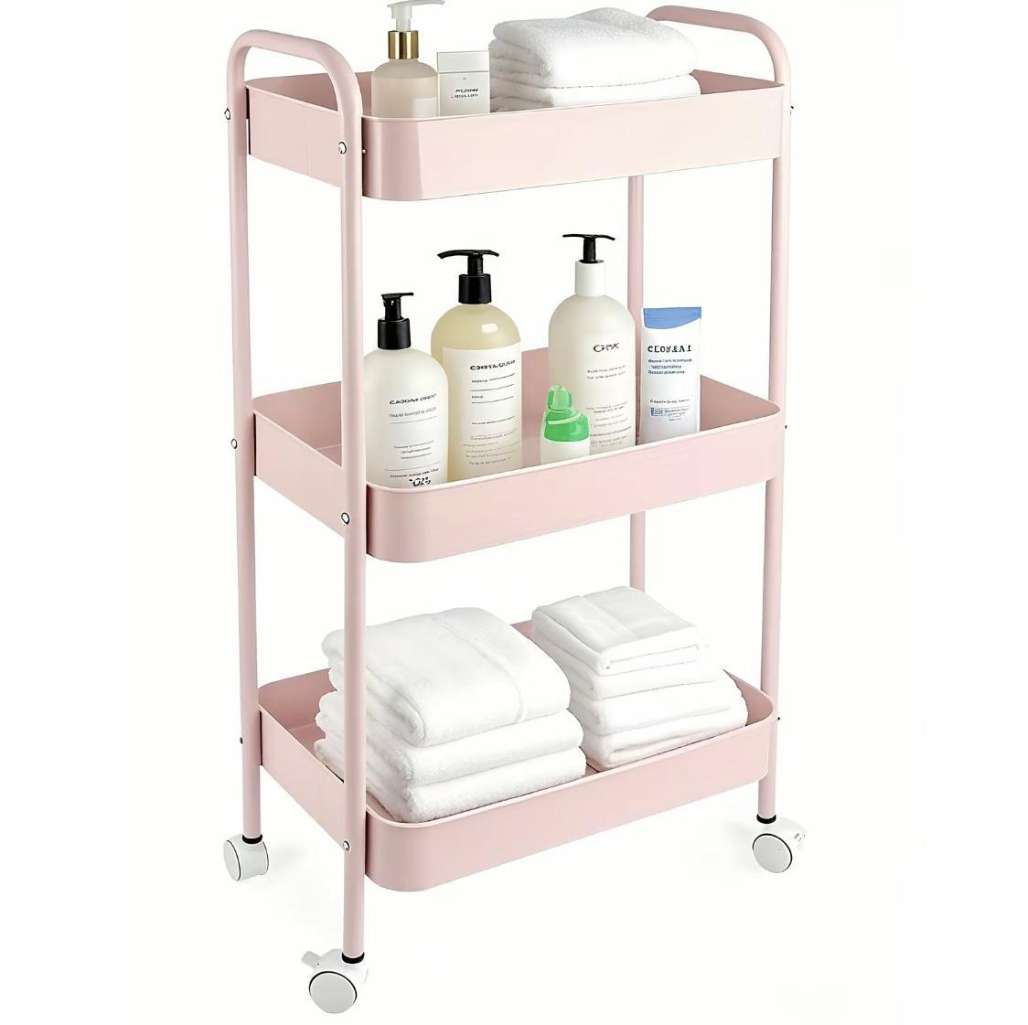 3-Tier Rolling Storage Cart He - đánh giá và giá Home Bathroom Organizer