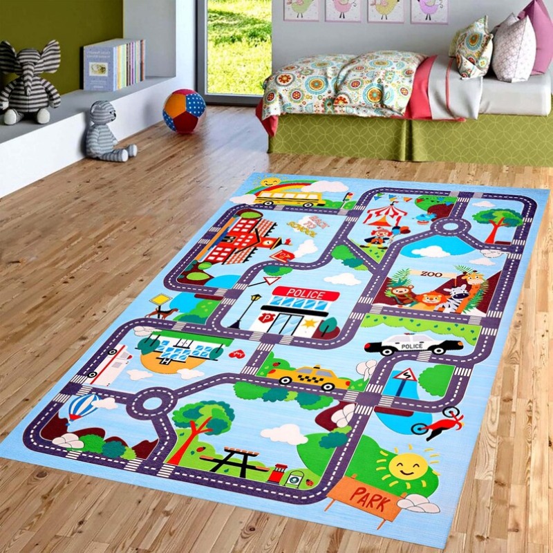 Cartoon City Street Traffic Ma - đánh giá và giá Home Bathroom Layout