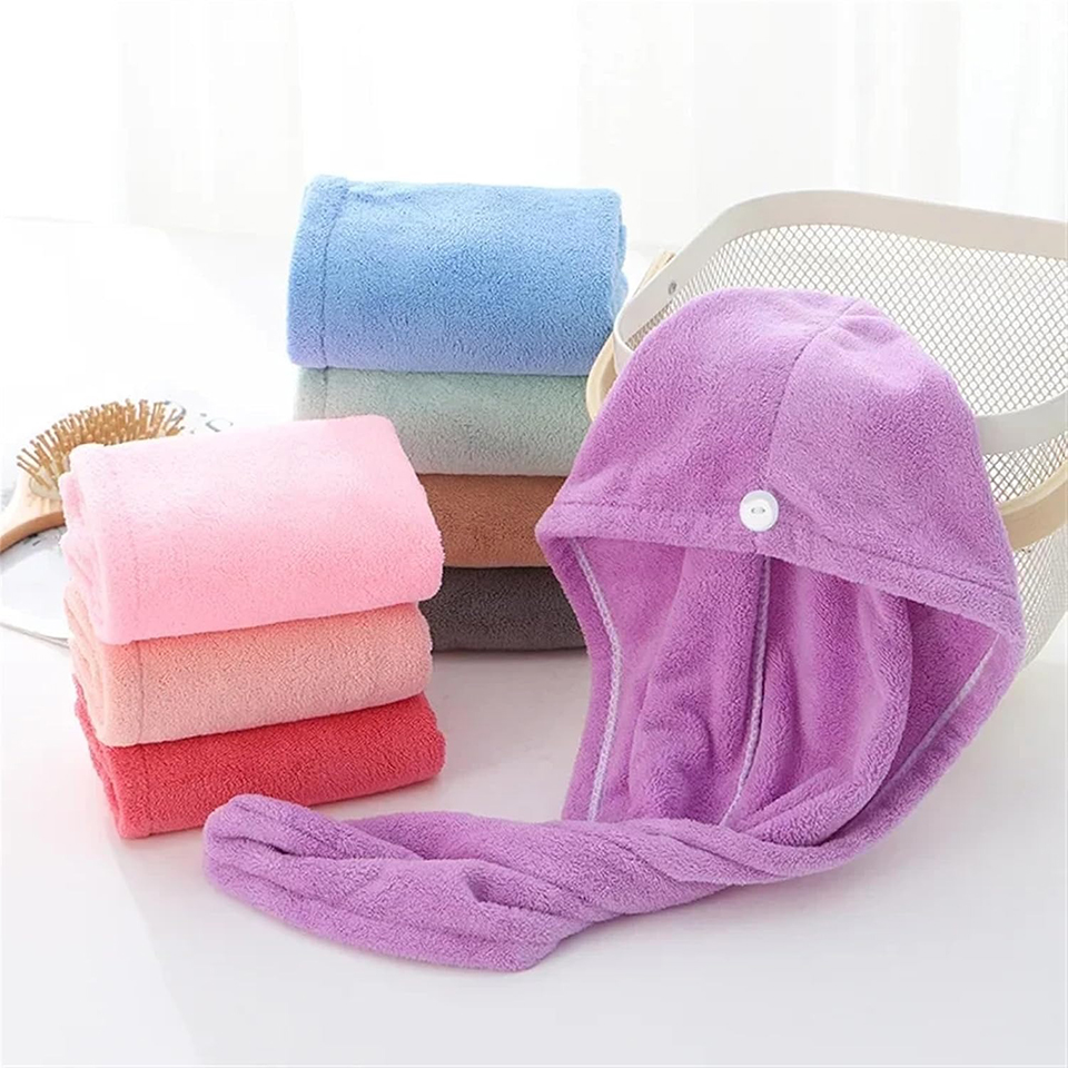 1PC Coral Fleece Hair Towel Wr - đánh giá và giá Home Bathroom Equipment