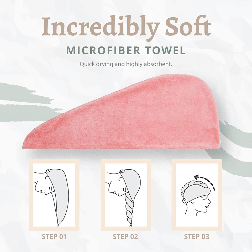 1PC Coral Fleece Hair Towel Wr - đánh giá và giá Home Bathroom Equipment