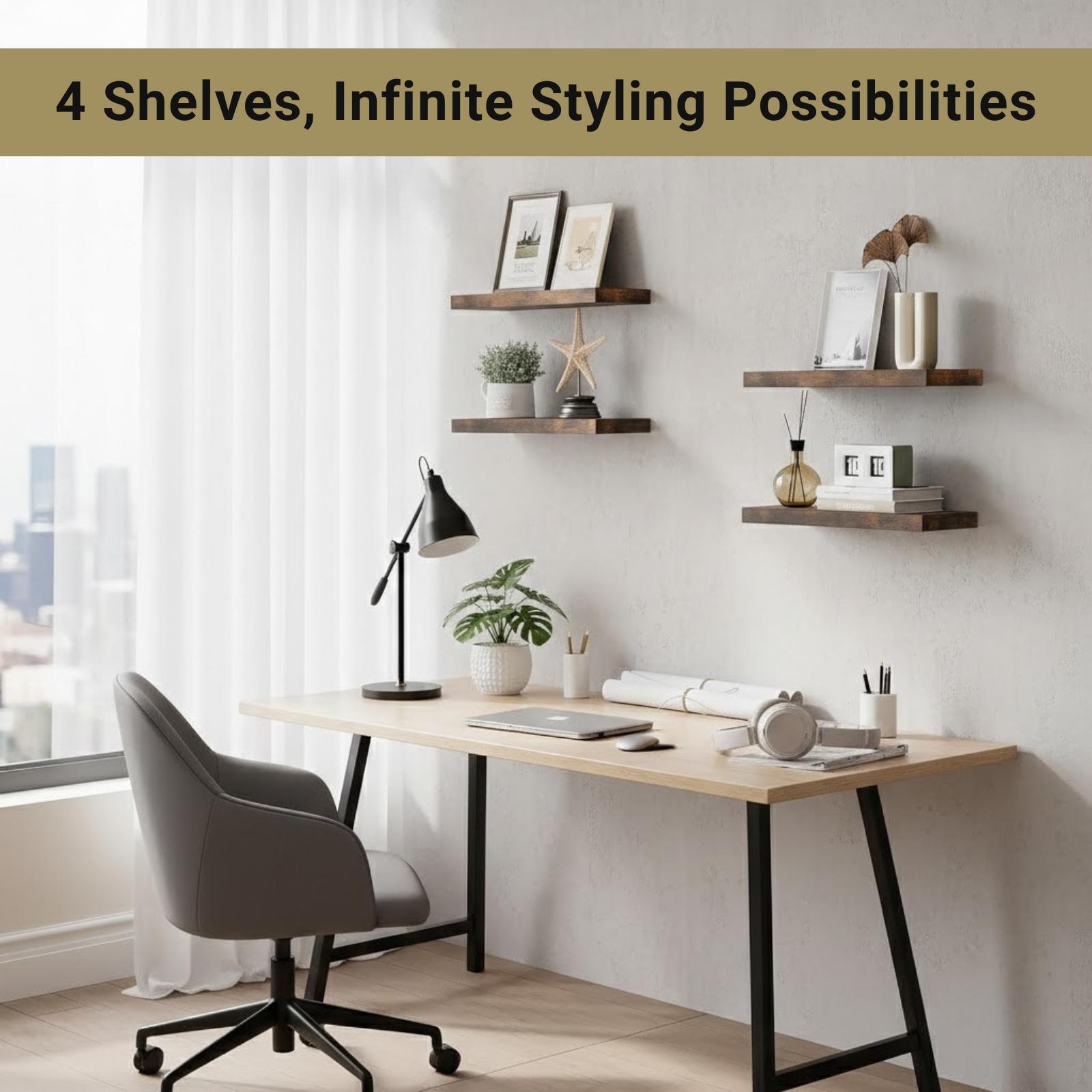 4Pcs Floating Shelves Wall Mou - đánh giá và giá Home Bathroom Organizer