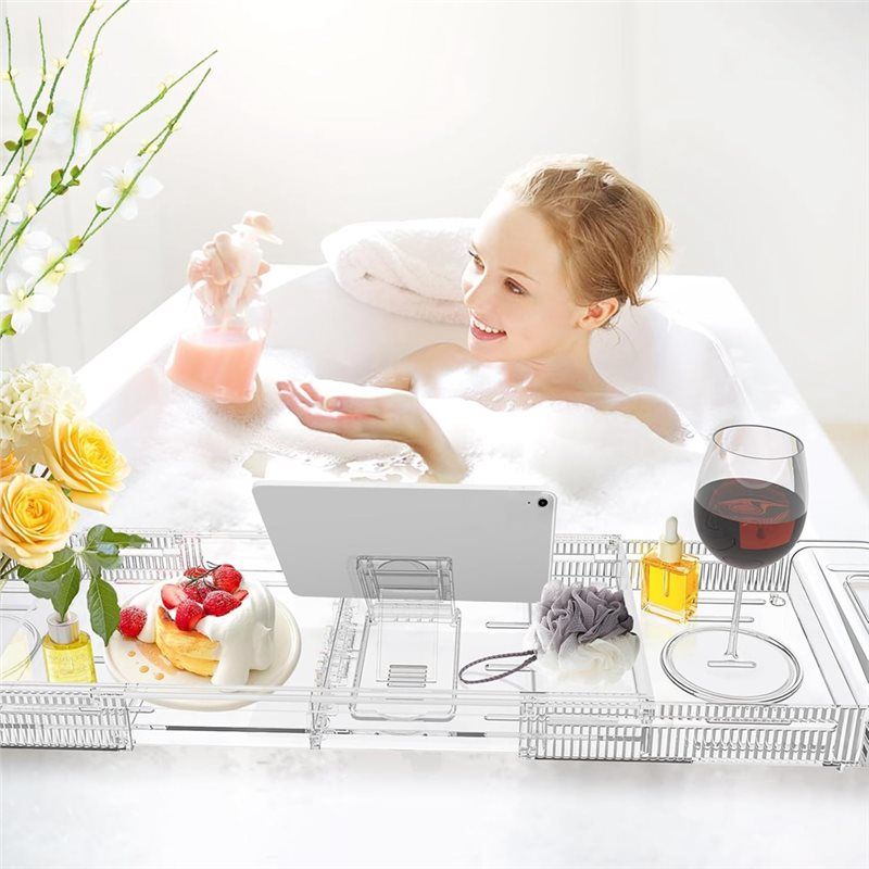 AEE2-Expandable Drain Bath Cad - đánh giá và giá Bath Caddy Tray