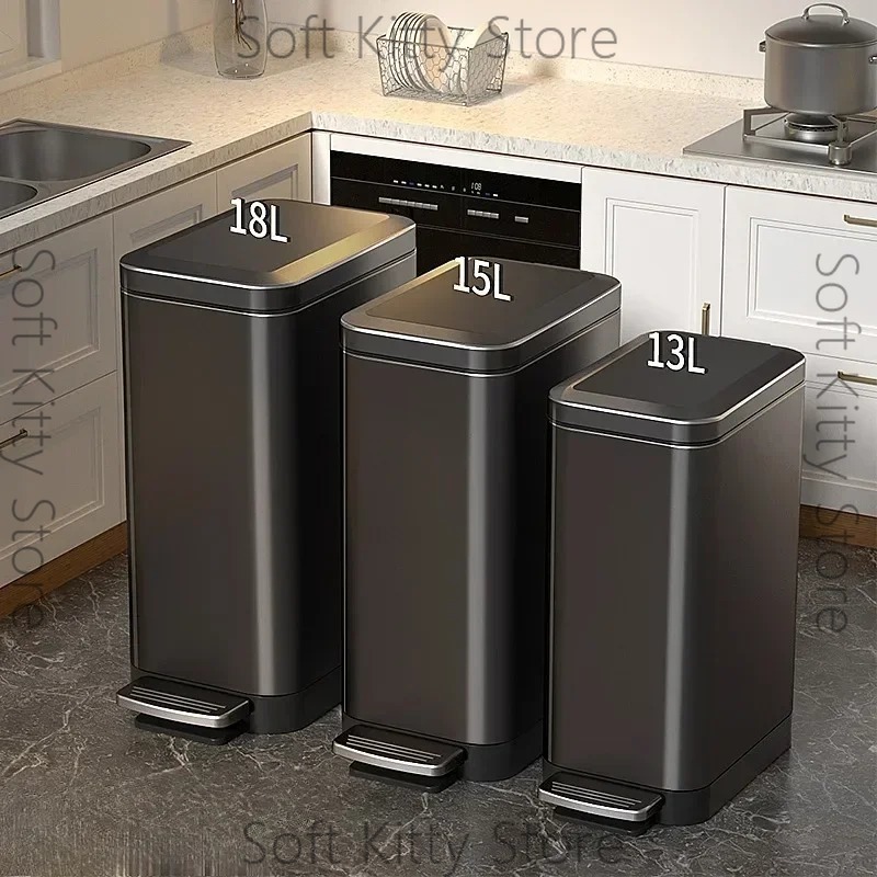 12/15/18L Wastebasket Treadle  - đánh giá và giá Home Bathroom Trash Can
