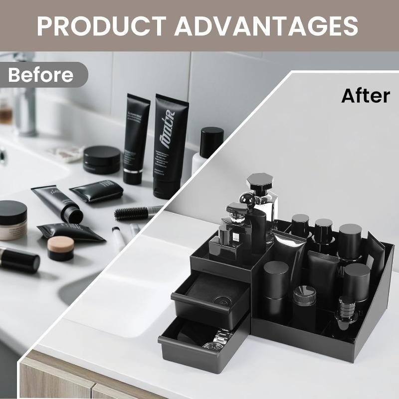 Black Skincare Organizer with  - đánh giá và giá Bath Caddy Tray