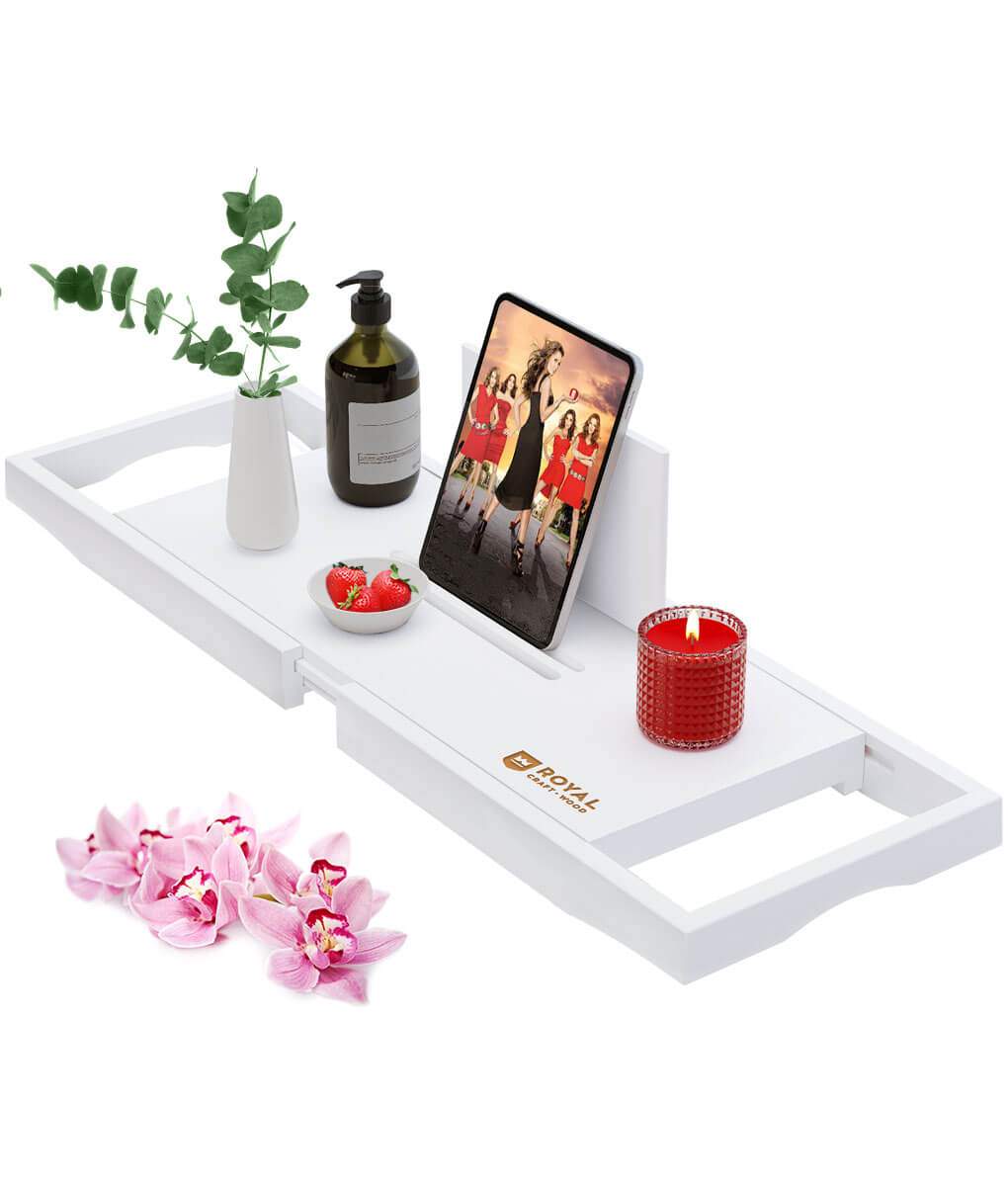 Luxury Expandable Bamboo Batht - đánh giá và giá Bath Caddy Tray