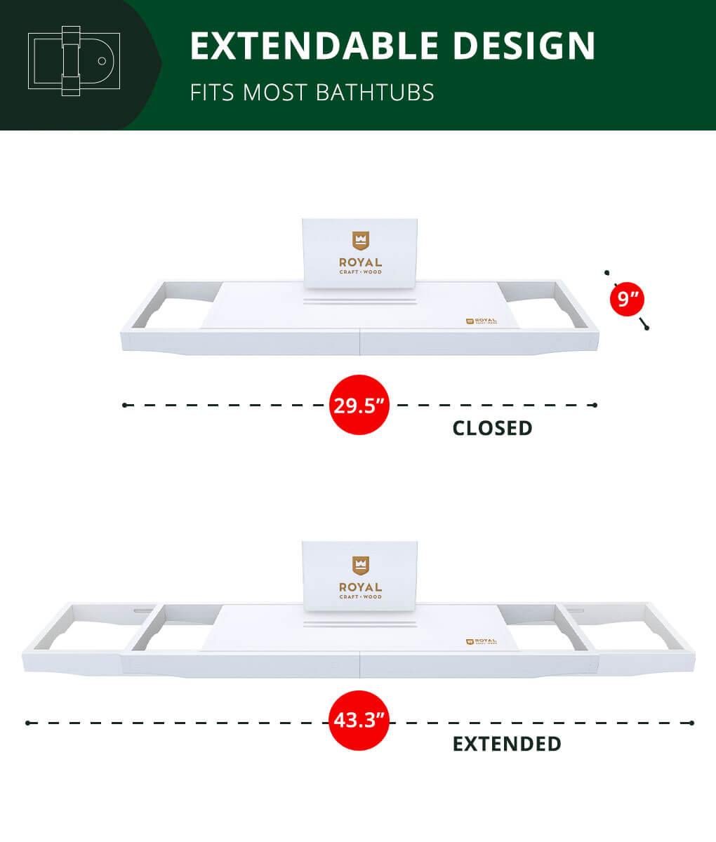 Luxury Expandable Bamboo Batht - đánh giá và giá Bath Caddy Tray